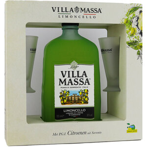 Villa Massa Limoncello Giftpack met twee glazen
